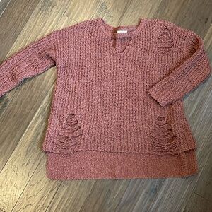 Oversized sweater. Brownish pink